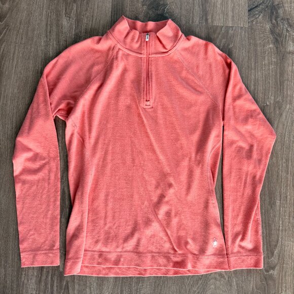 Smartwool Tops - Smartwool Merino Base Layer 1/4 Zip - Orange / Size Large